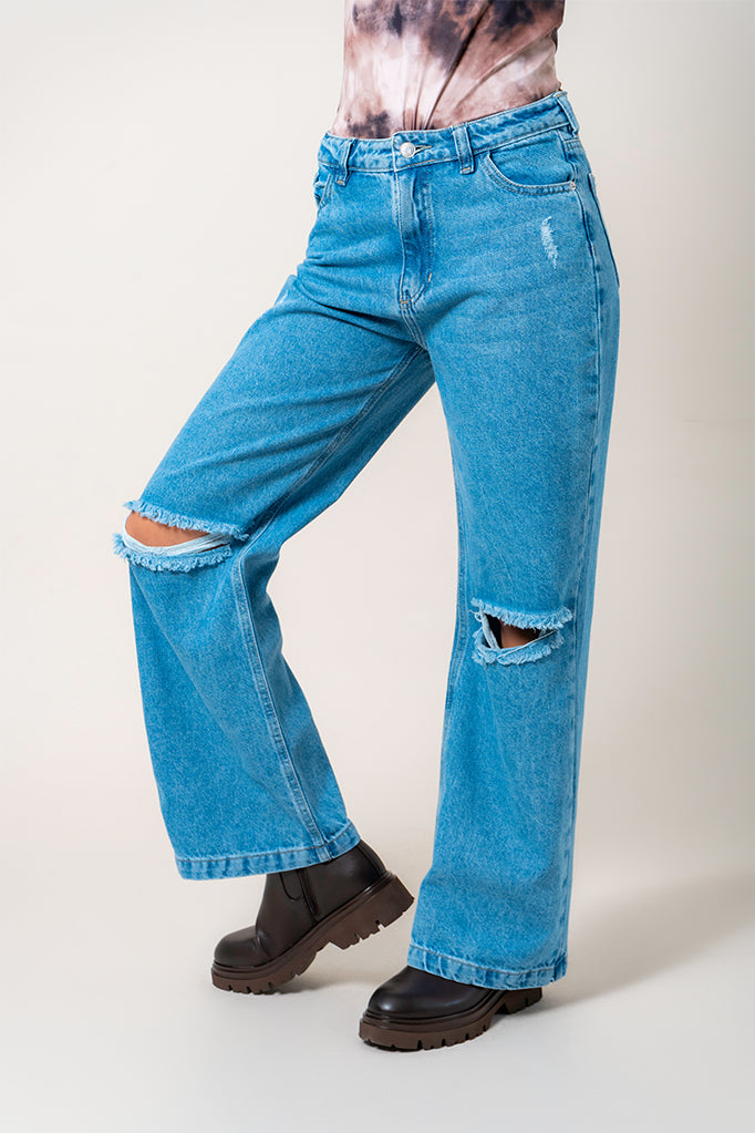 JEANS STRAIGHT ROTOS R-M 9064