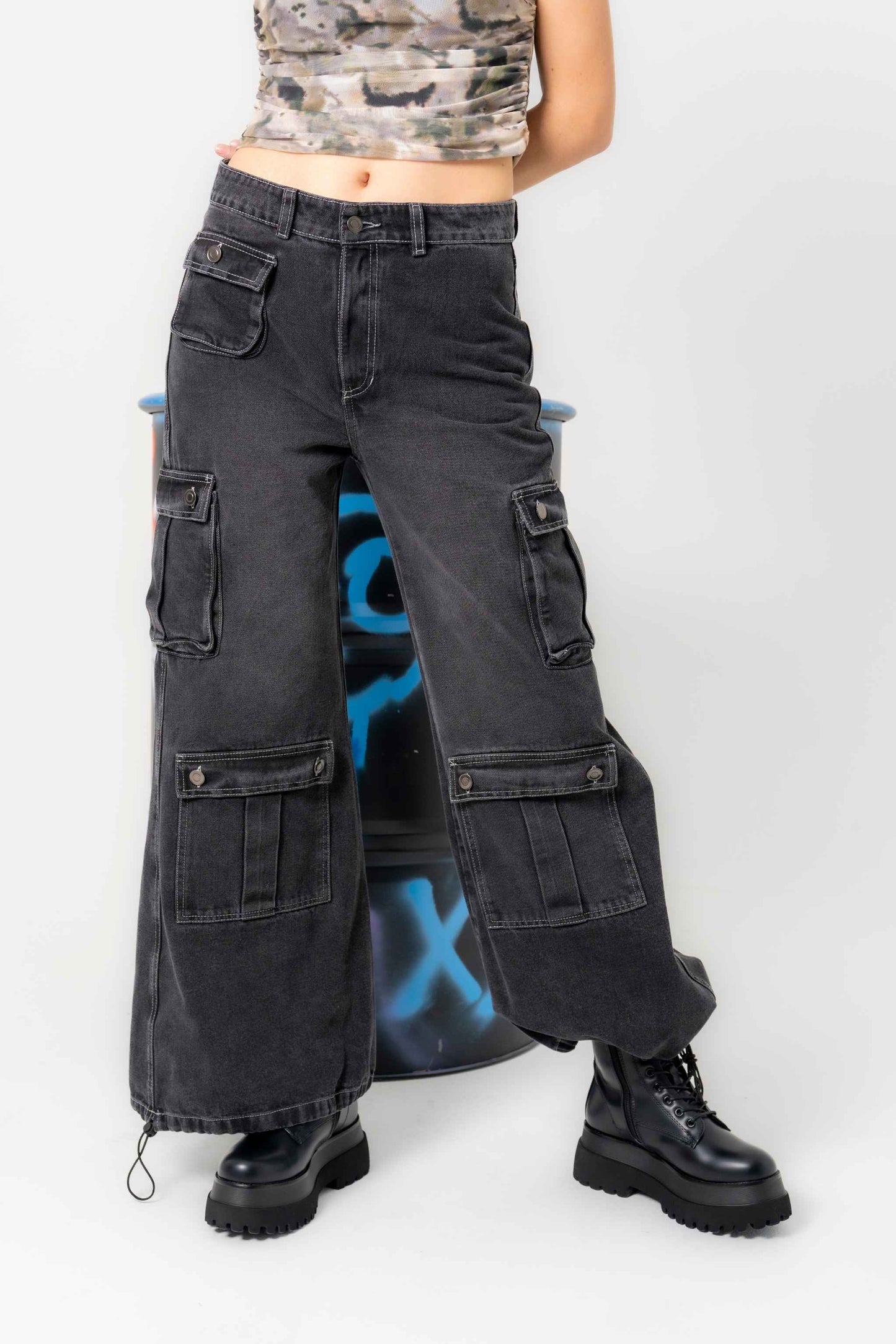 JEANS WIDE LEG CARGO 7272