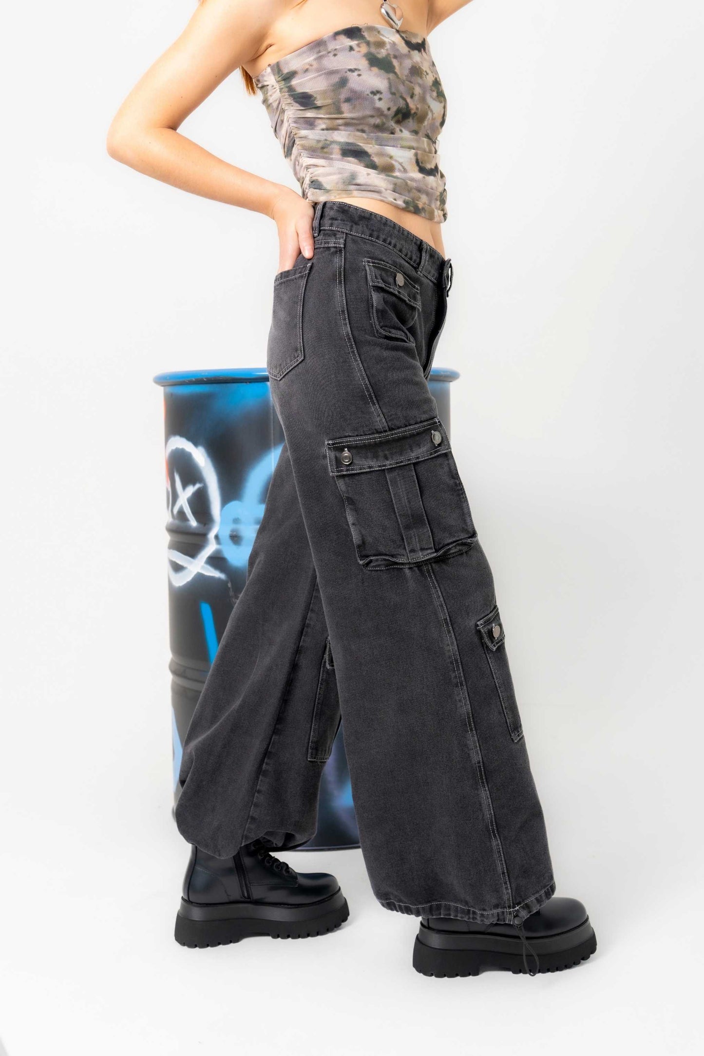 JEANS WIDE LEG CARGO 7272