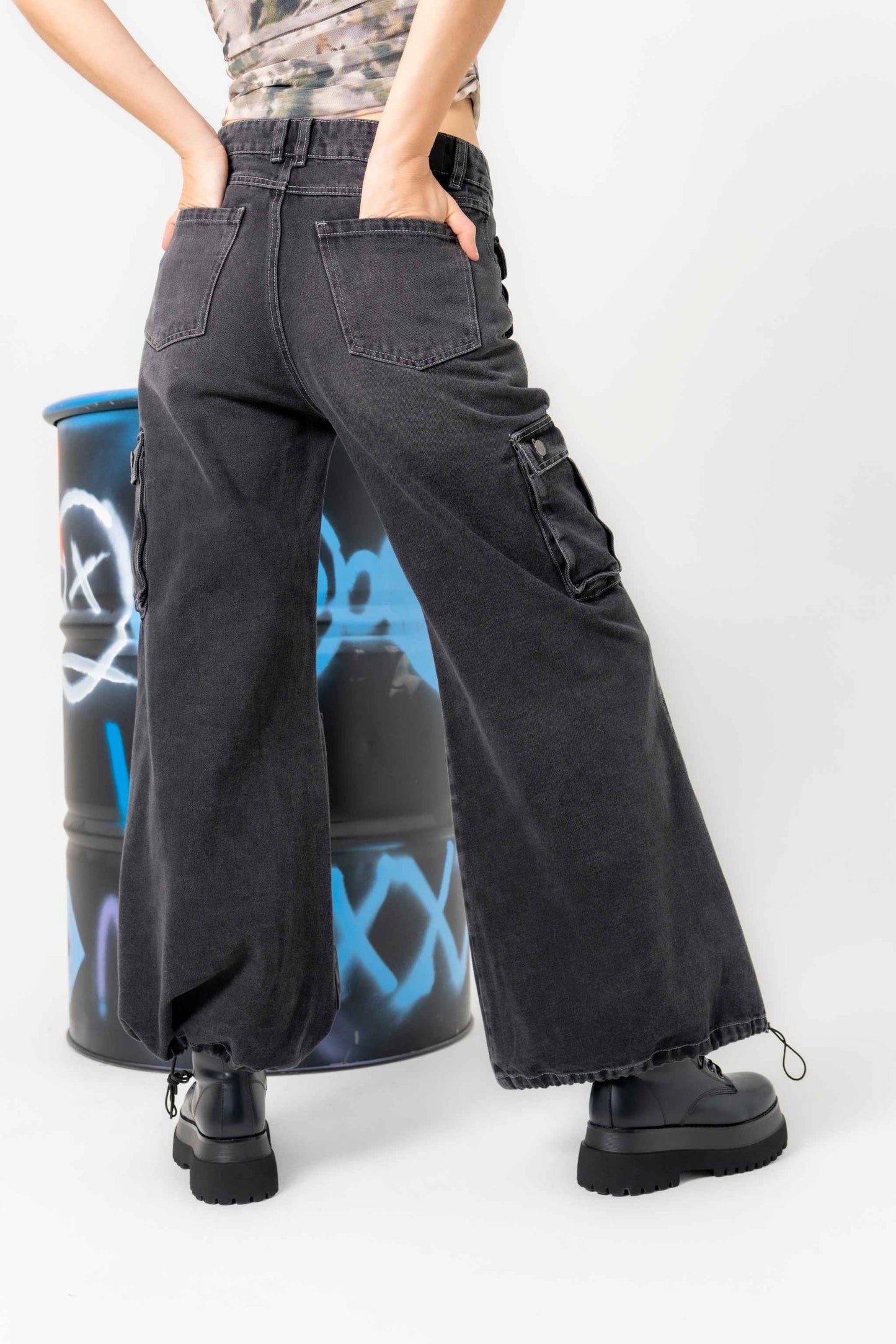 JEANS WIDE LEG CARGO 7272