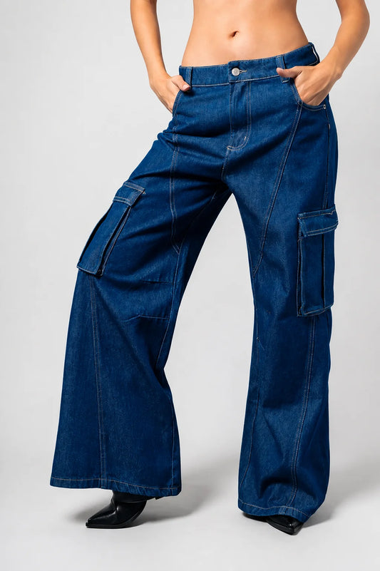 JEANS WIDE LEG CARGO R-F 7621
