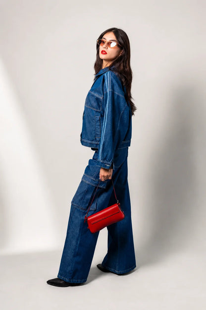 JEANS WIDE LEG CARGO R-F 7621