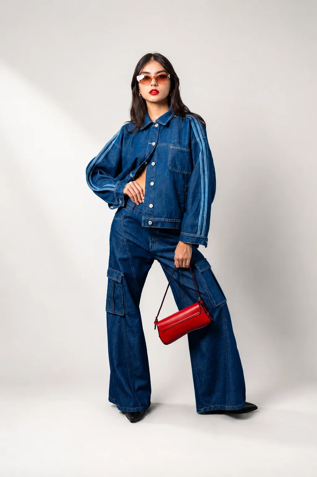 JEANS WIDE LEG CARGO R-F 7621