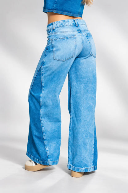 JEANS WIDE LEG CONTRASTE G-M 7624