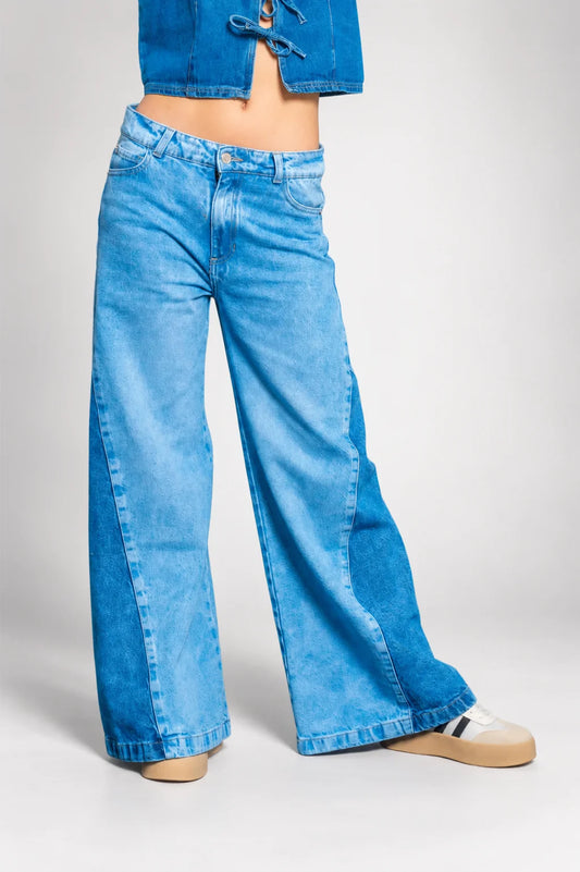JEANS WIDE LEG CONTRASTE G-M 7624