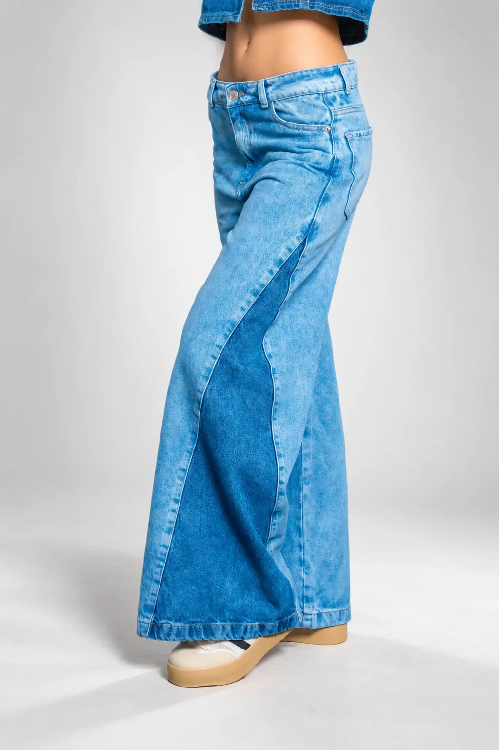 JEANS WIDE LEG CONTRASTE G-M 7624