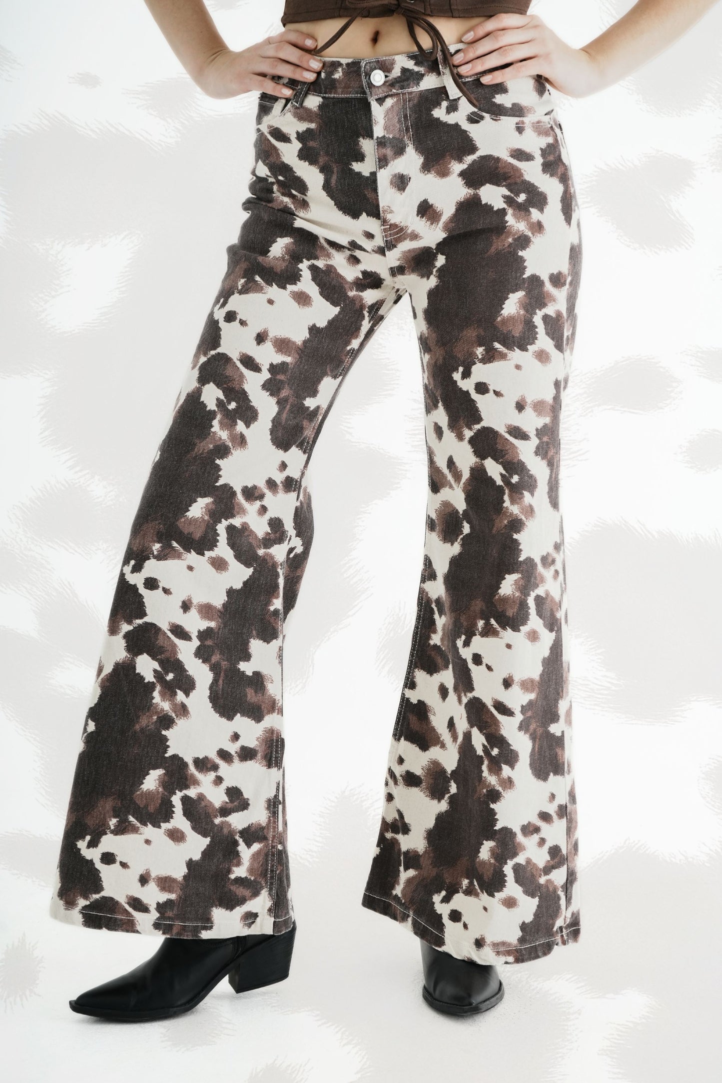 JEANS WIDE LEG COW PRINT 7368
