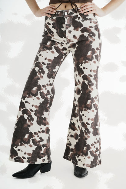 JEANS WIDE LEG COW PRINT 7368