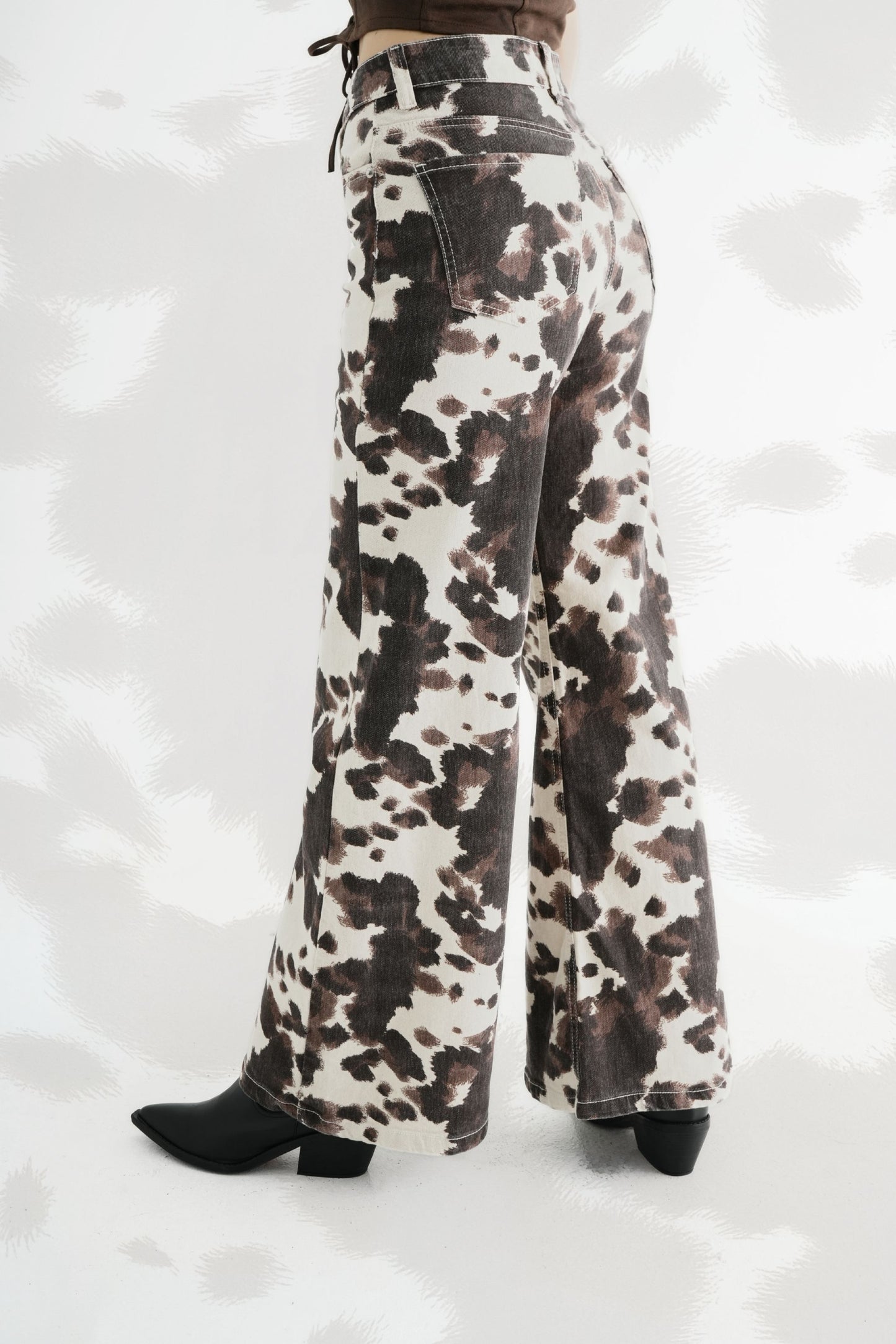 JEANS WIDE LEG COW PRINT 7368