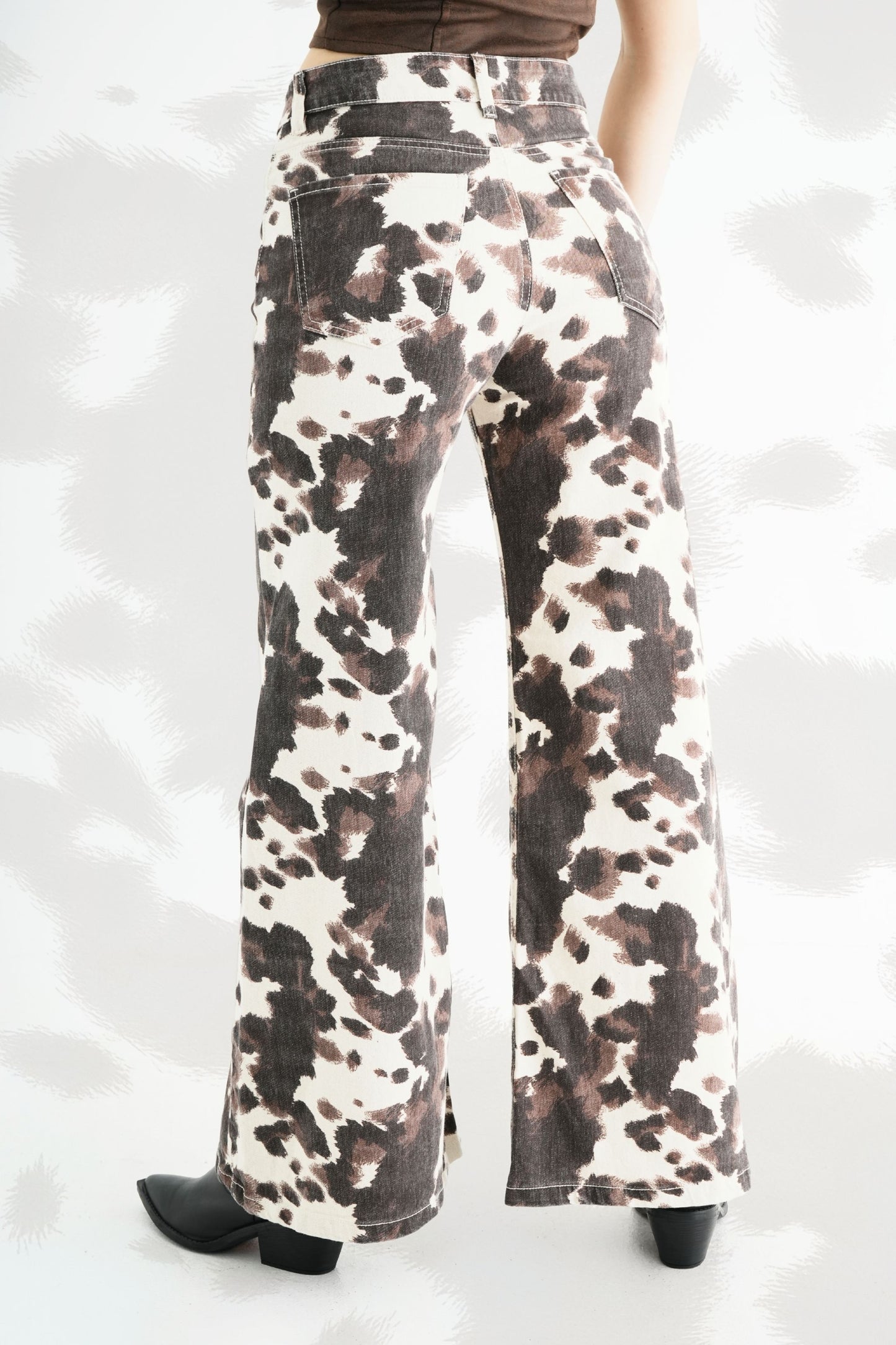 JEANS WIDE LEG COW PRINT 7368