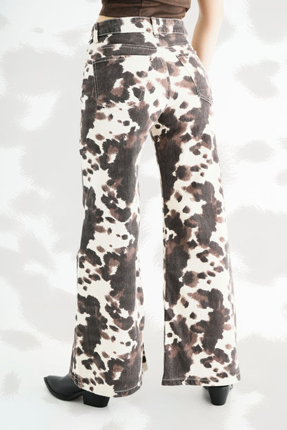 JEANS WIDE LEG COW PRINT 7368