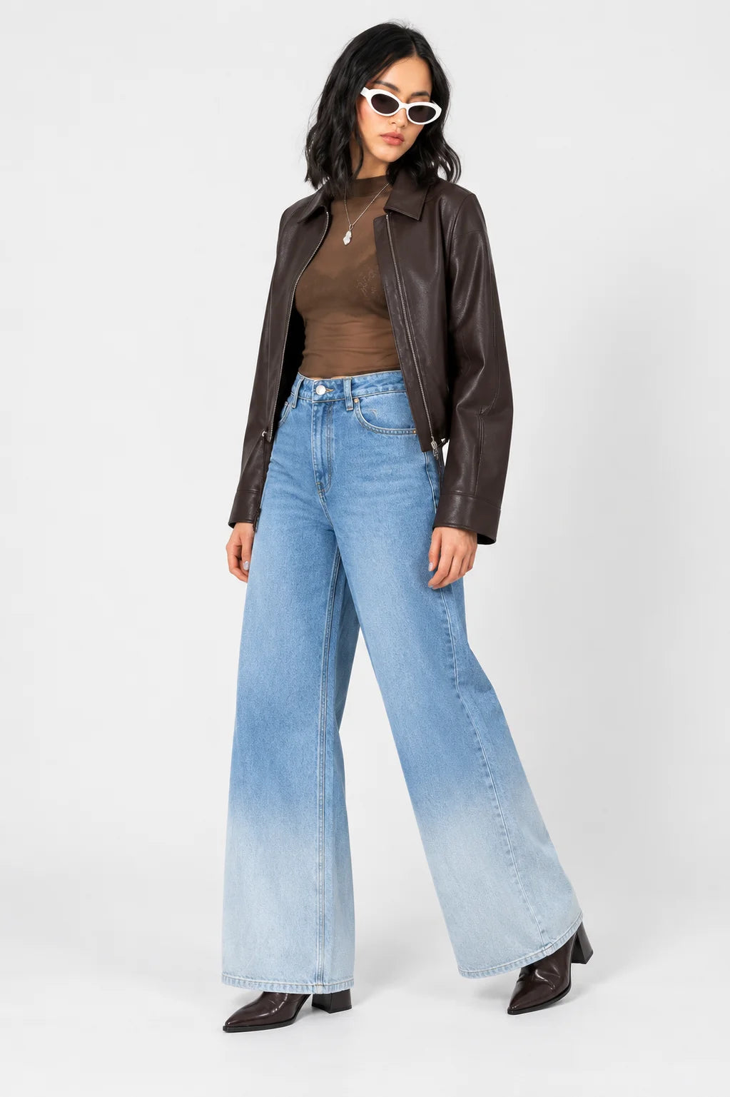 JEANS WIDE LEG DEGRADE G-C 8602