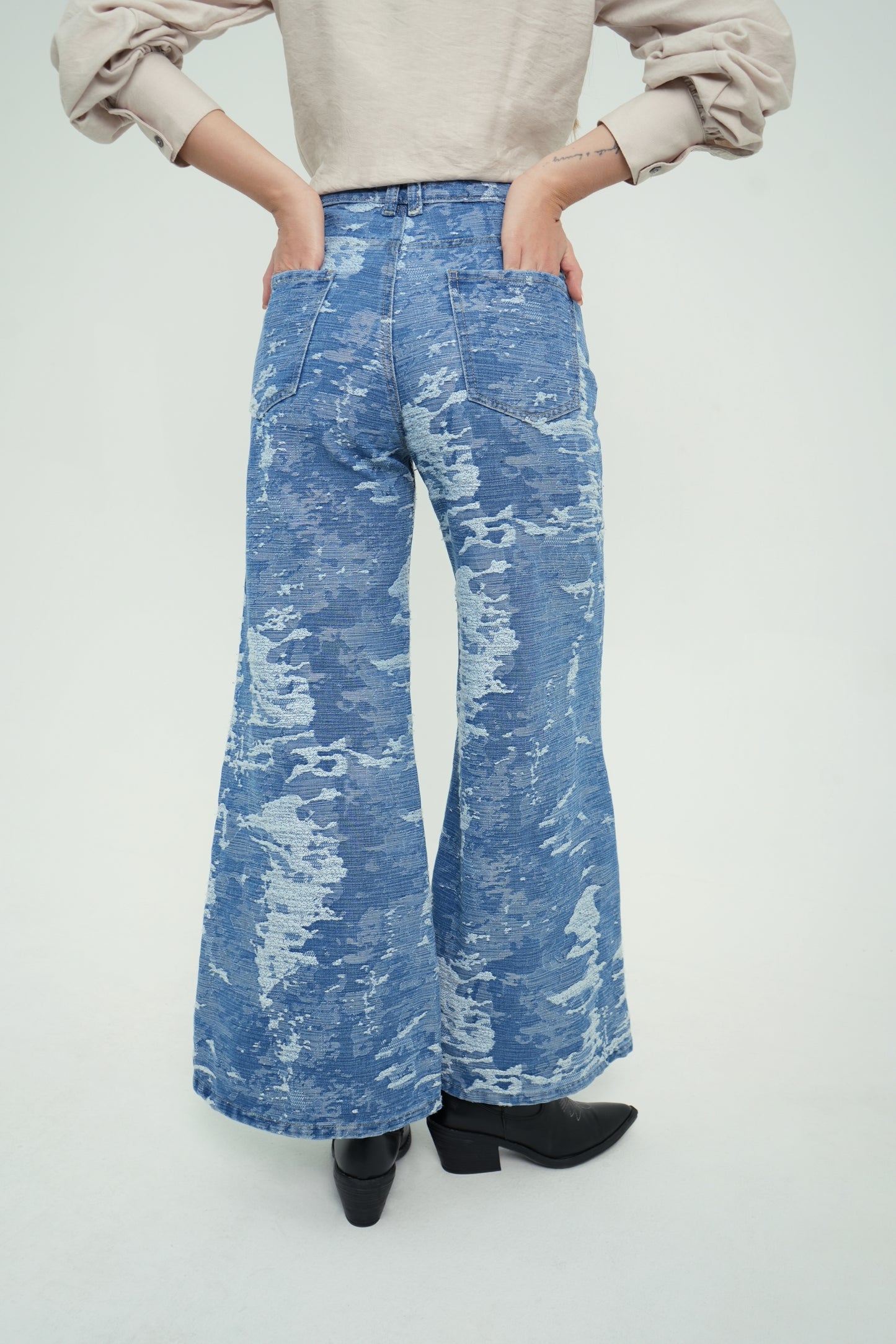 JEANS WIDE LEG TEXTURA 7292