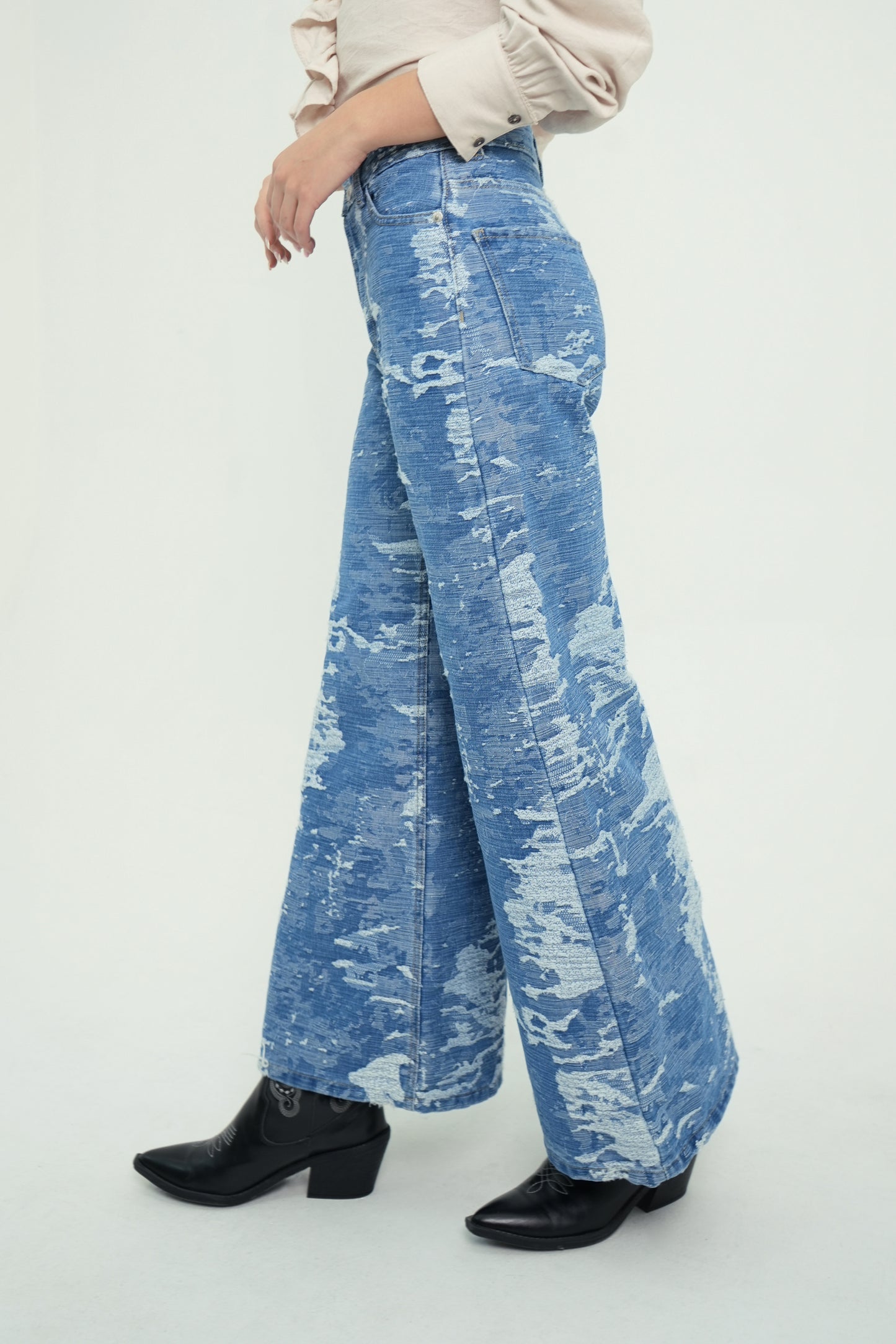 JEANS WIDE LEG TEXTURA 7292