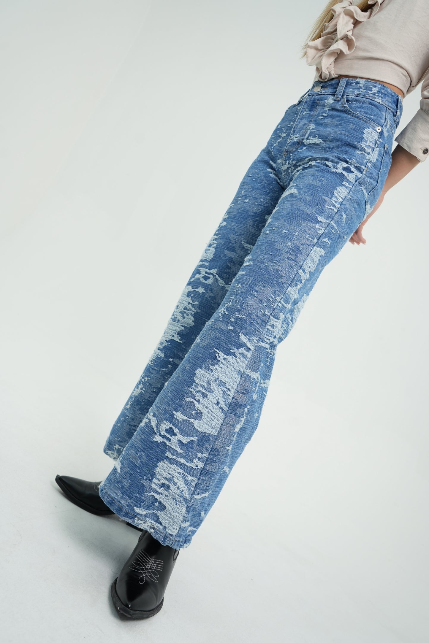JEANS WIDE LEG TEXTURA 7292