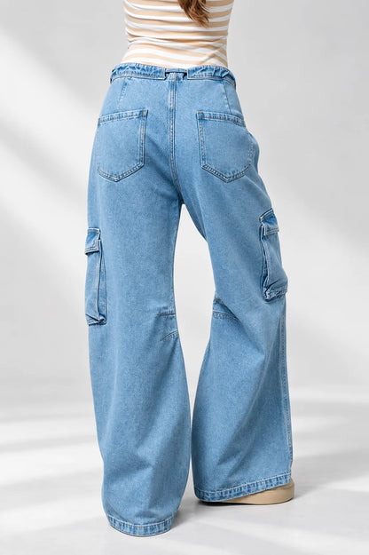 JEANS CARGO CINTURA AJUSTABLE 7270