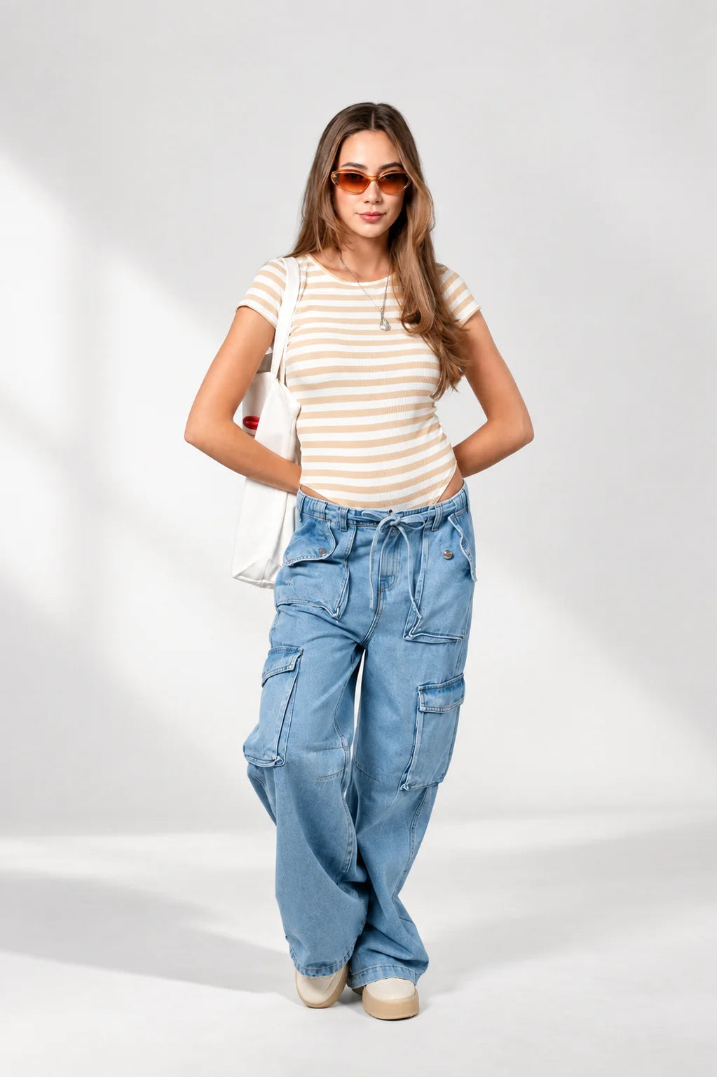 JEANS CARGO CINTURA AJUSTABLE 7270