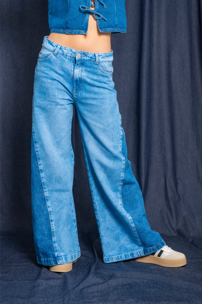 JEANS WIDE LEG CONTRASTE G-M 7624