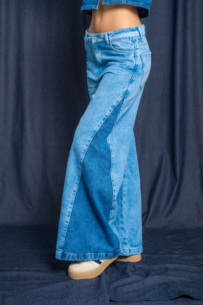 JEANS WIDE LEG CONTRASTE G-M 7624