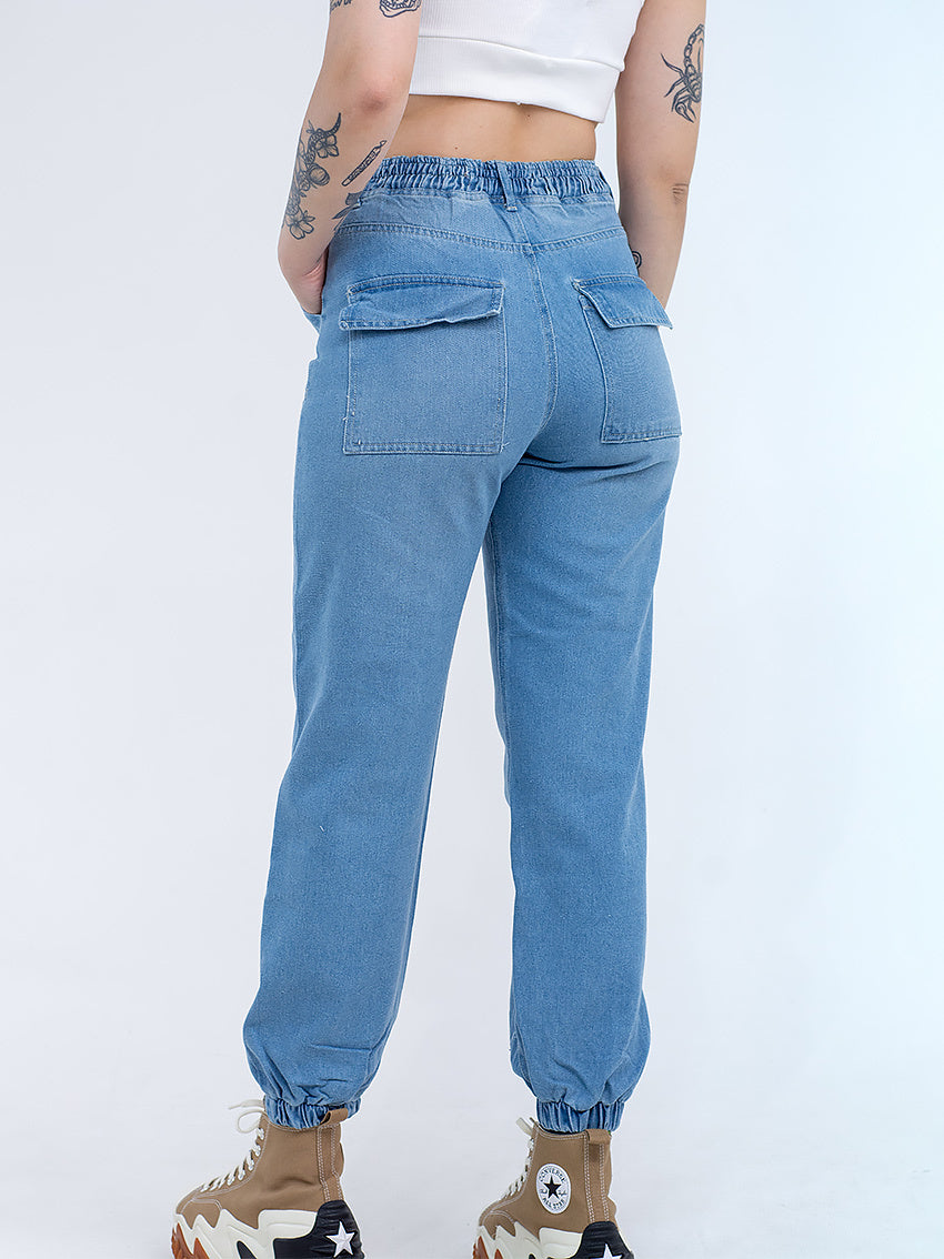 JEAN JOGGER BIANCA AZUL