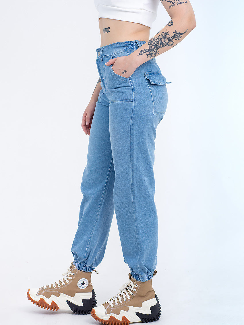 JEAN JOGGER BIANCA AZUL – FREE SPIRIT Tienda de Ropa para Mujer