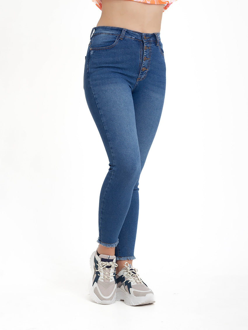 JEANS BOTONES NERBU AZUL MEDIO