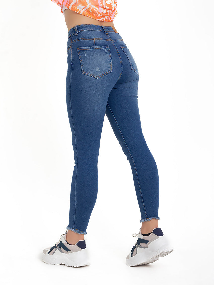 JEANS BOTONES NERBU AZUL MEDIO