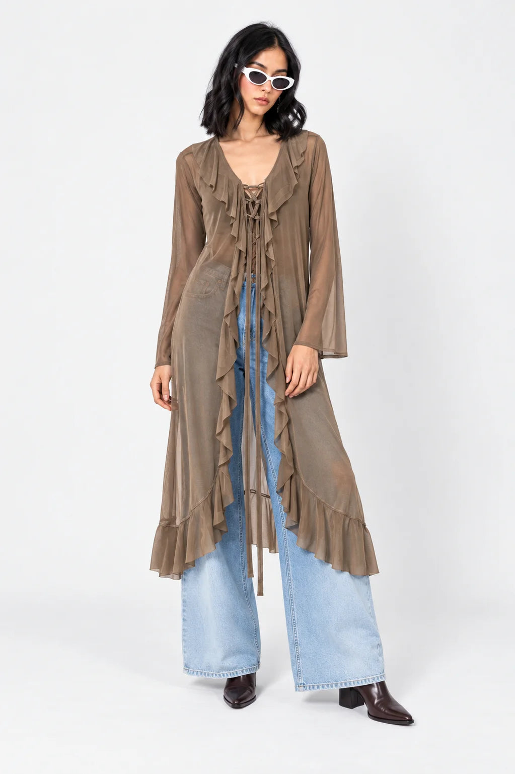 KIMONO LACE UP MESH G-F 8629