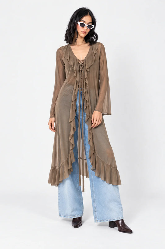 KIMONO LACE UP MESH G-F 8629