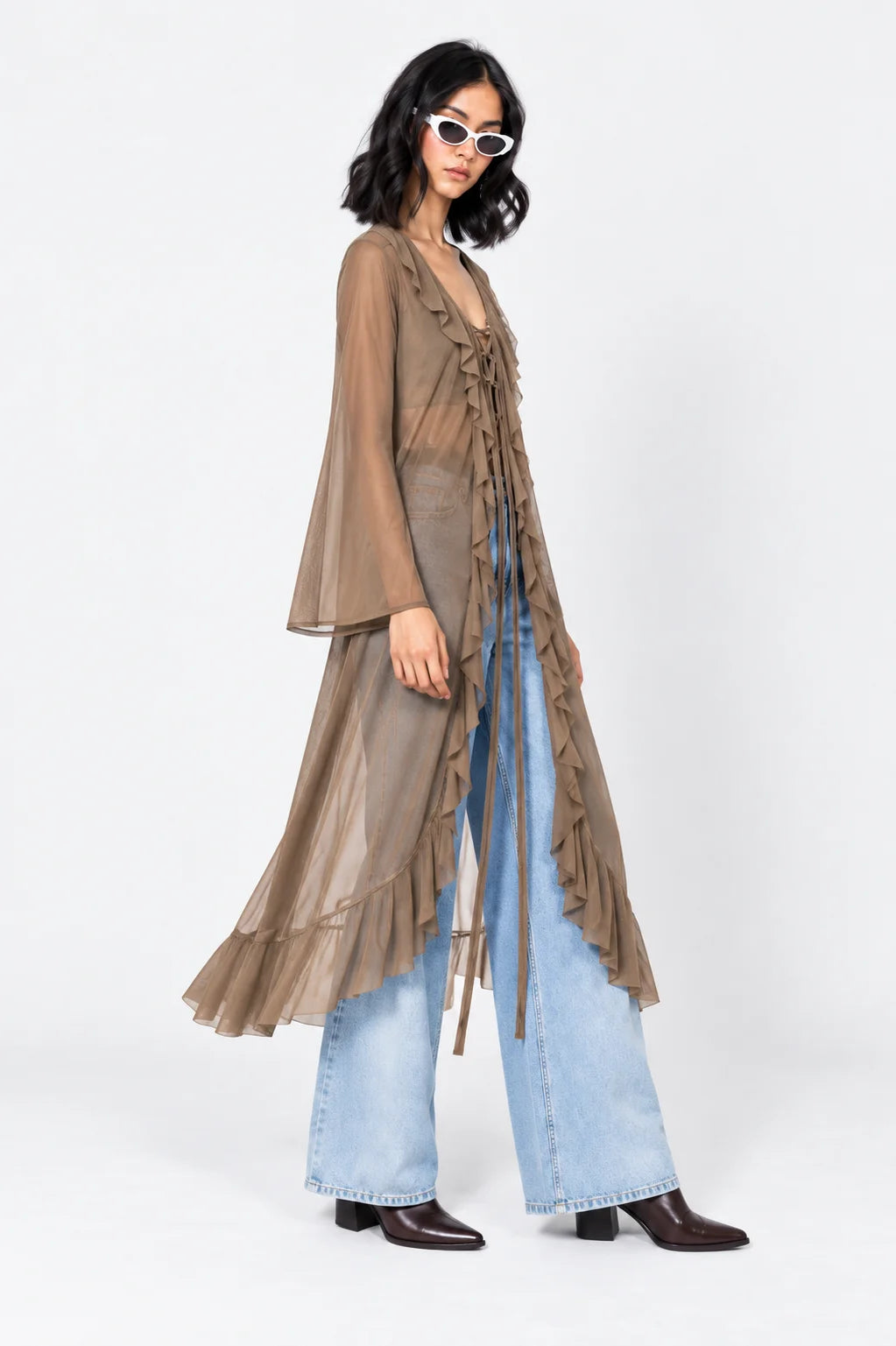 KIMONO LACE UP MESH G-F 8629