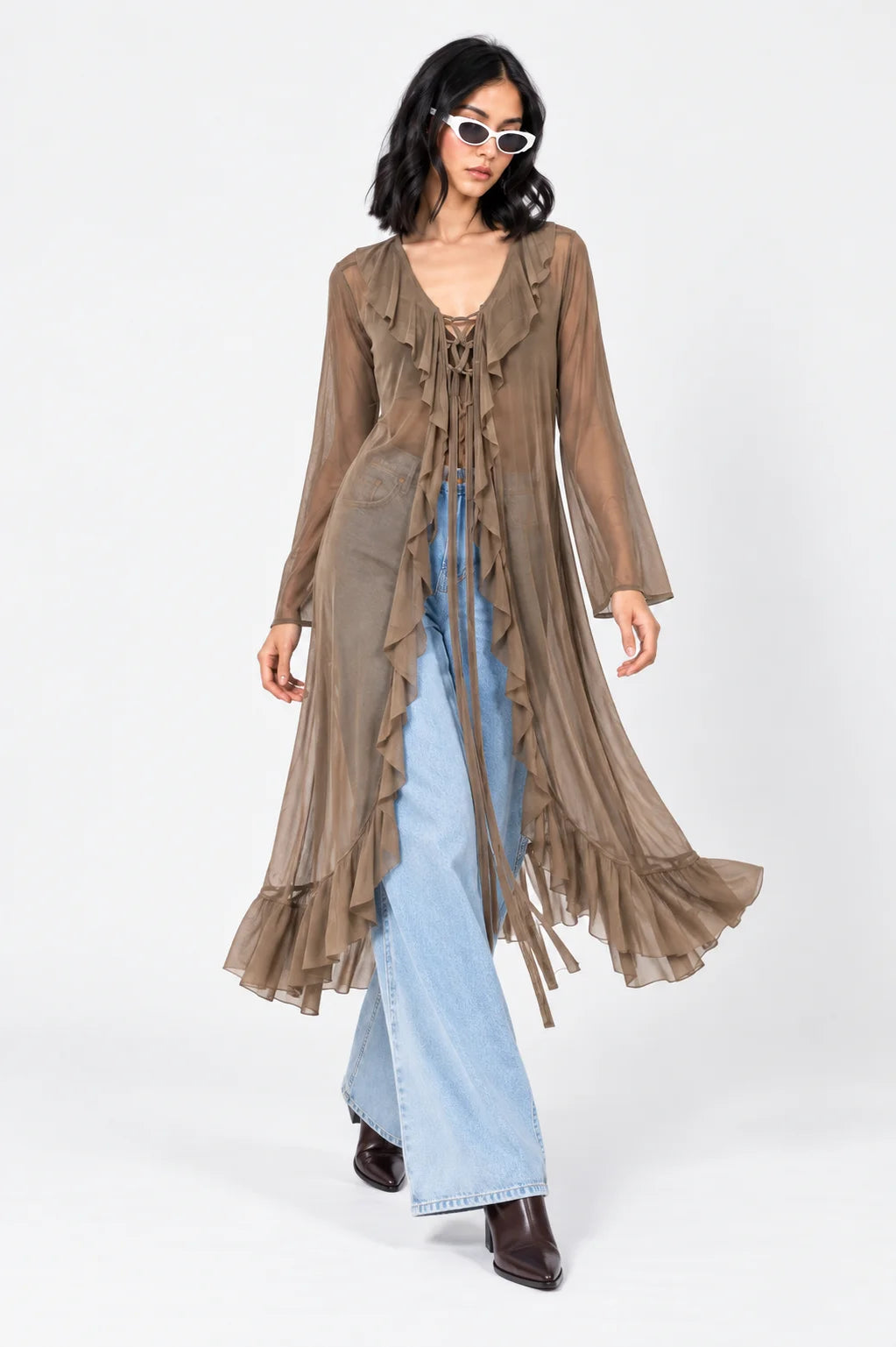 KIMONO LACE UP MESH G-F 8629