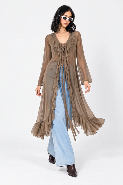 KIMONO LACE UP MESH G-F 8629