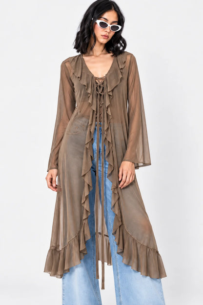 KIMONO LACE UP MESH G-F 8629
