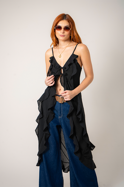 KIMONO LARGO VOLANTES G-C 8488