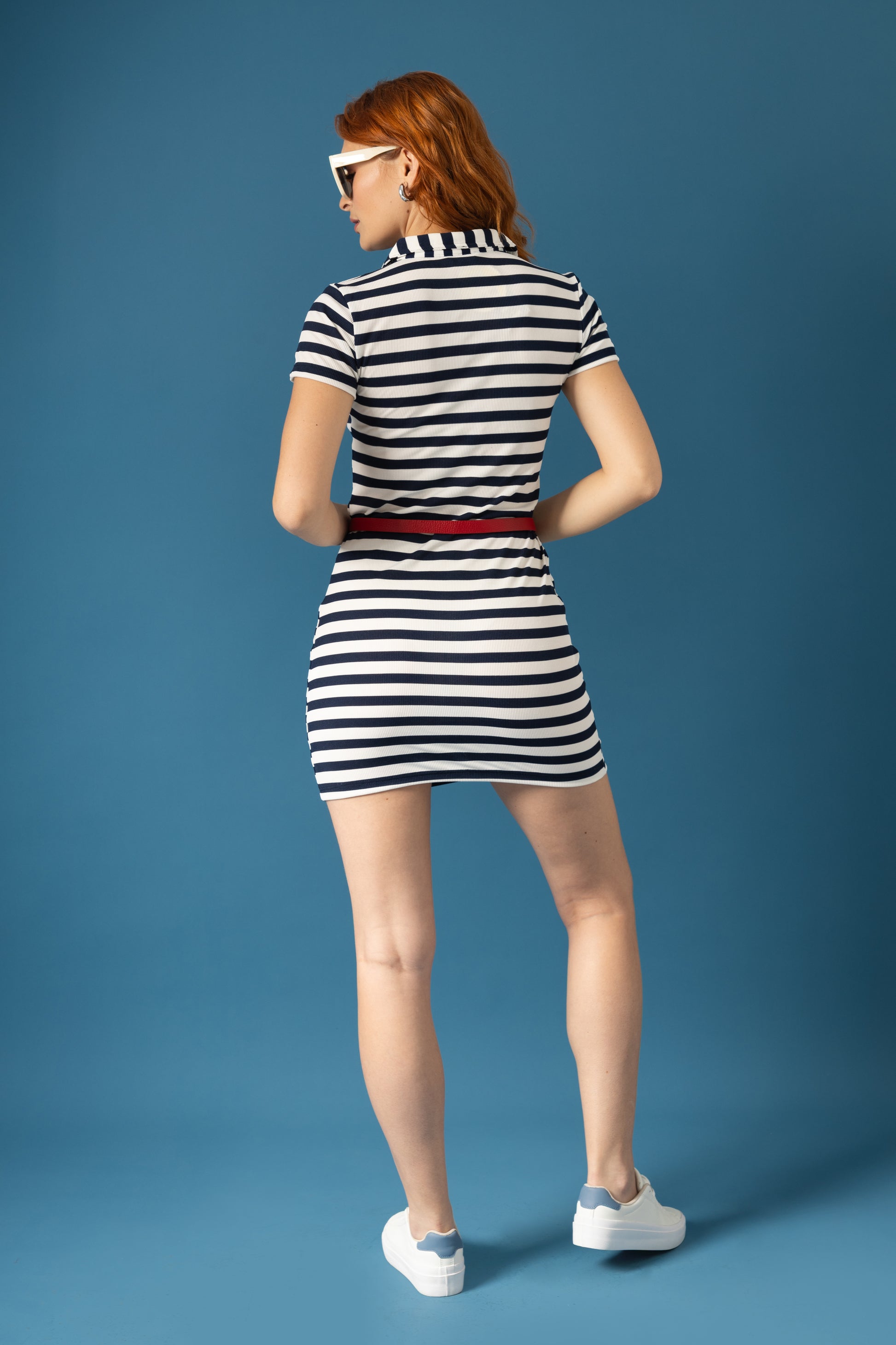 VESTIDO CORTO RAYAS T-C 8268.