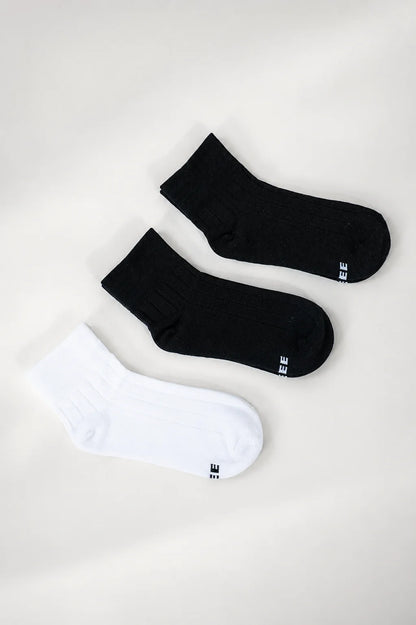 PACK X3 MEDIAS TOBILLERA ALTA 9661