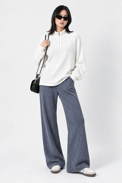PANTALON FLARE RIB B-F 8727
