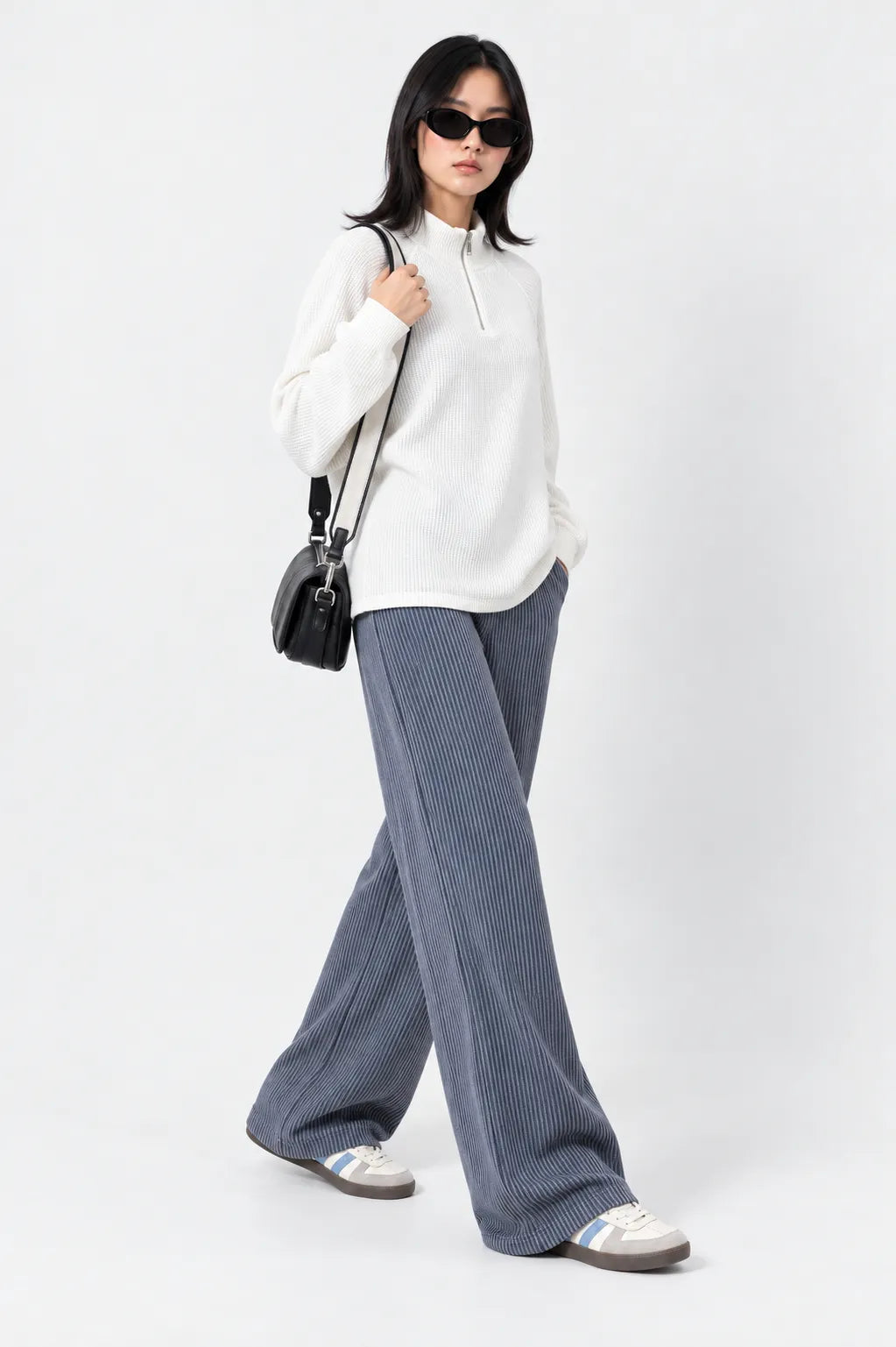 PANTALON FLARE RIB B-F 8727