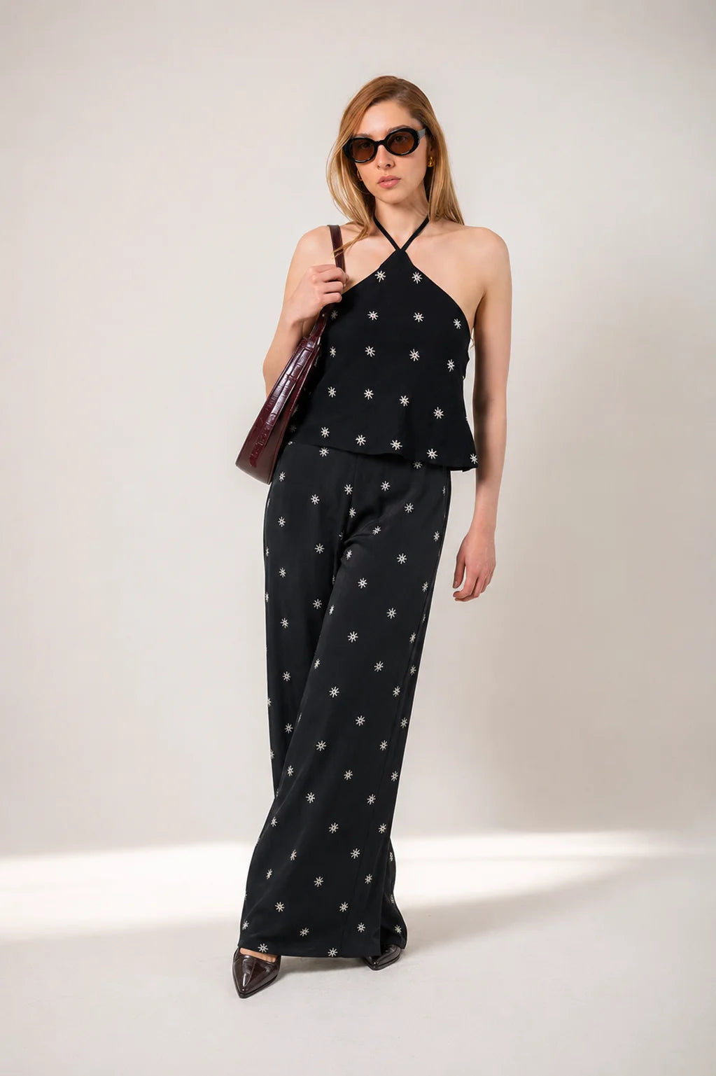 PANTALON FLUIDO BORDADO B-C 9279