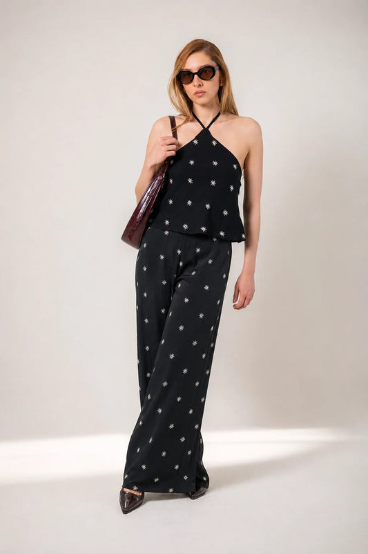PANTALON FLUIDO BORDADO B-C 9279