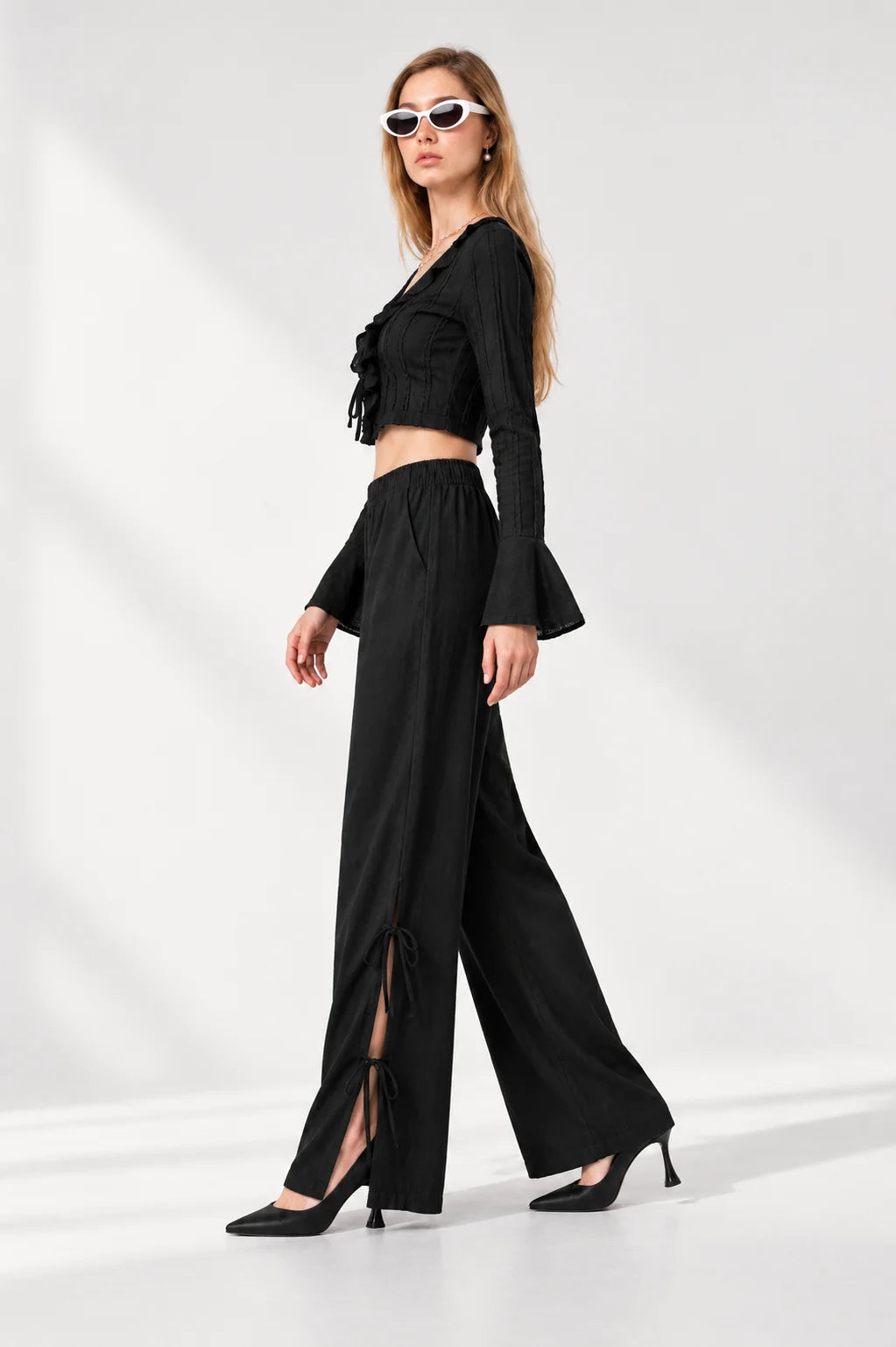 PANTALON FLUIDO LACE UP G-C 7255