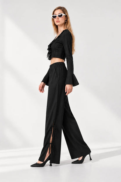 PANTALON FLUIDO LACE UP G-C 7255