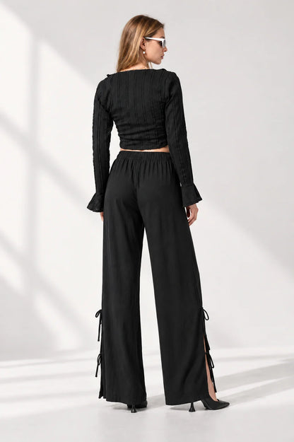 PANTALON FLUIDO LACE UP G-C 7255
