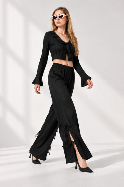 PANTALON FLUIDO LACE UP G-C 7255