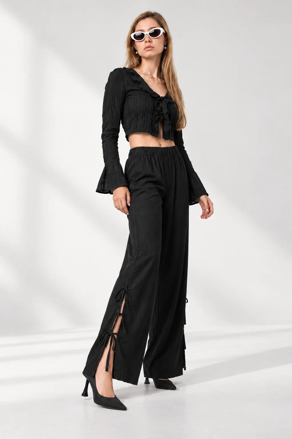 PANTALON FLUIDO LACE UP G-C 7255
