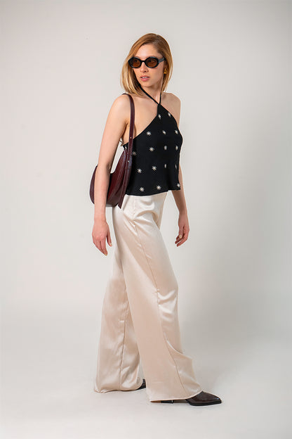 PANTALON SATIN PLISADO B-M 8404