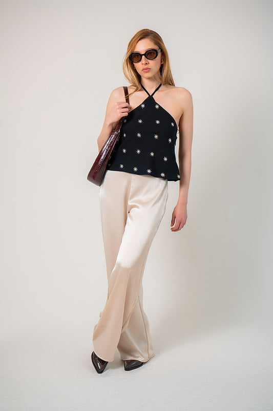 PANTALON SATIN PLISADO B-M 8404