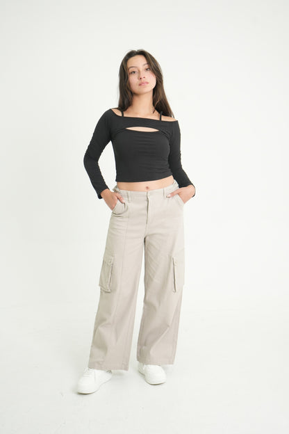 PANTALON STRAIGHT CARGO AJUSTABLE SHARIK