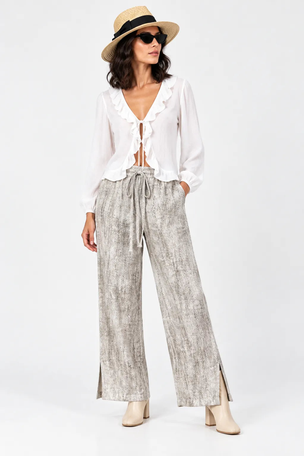 PANTALON TEXTURA SLIT B-M 9905