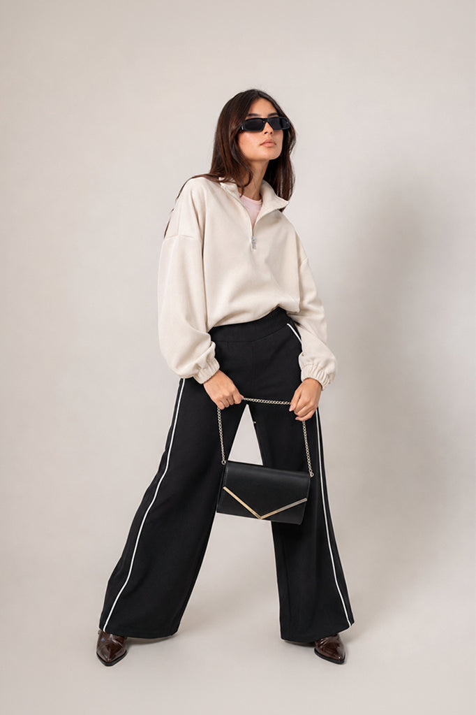 PANTALON WIDE LEG CONTRASTE B-M 8172.